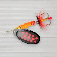 Блешня обертова ZEOX Reactive № 4, 9г, колір 010 Black-Red Dot